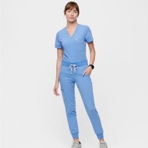Figs Ceil Blue Scrub set **Flawed**